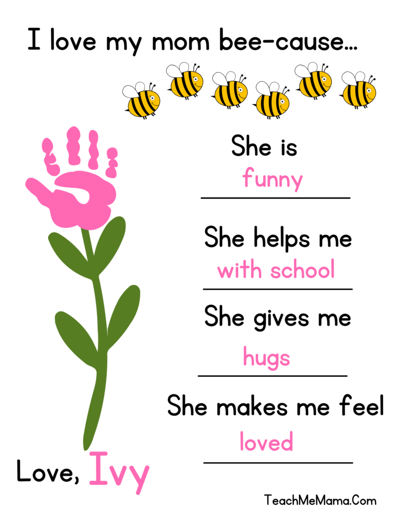 mother's day handprint craft