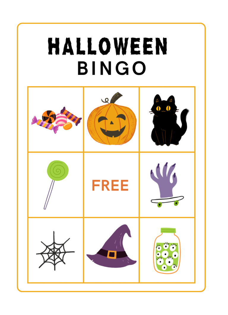 Free Printable Halloween Bingo Game for Kids